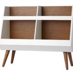Walnut and White Mid-Century Bookcase from Crate&Barrel﻿